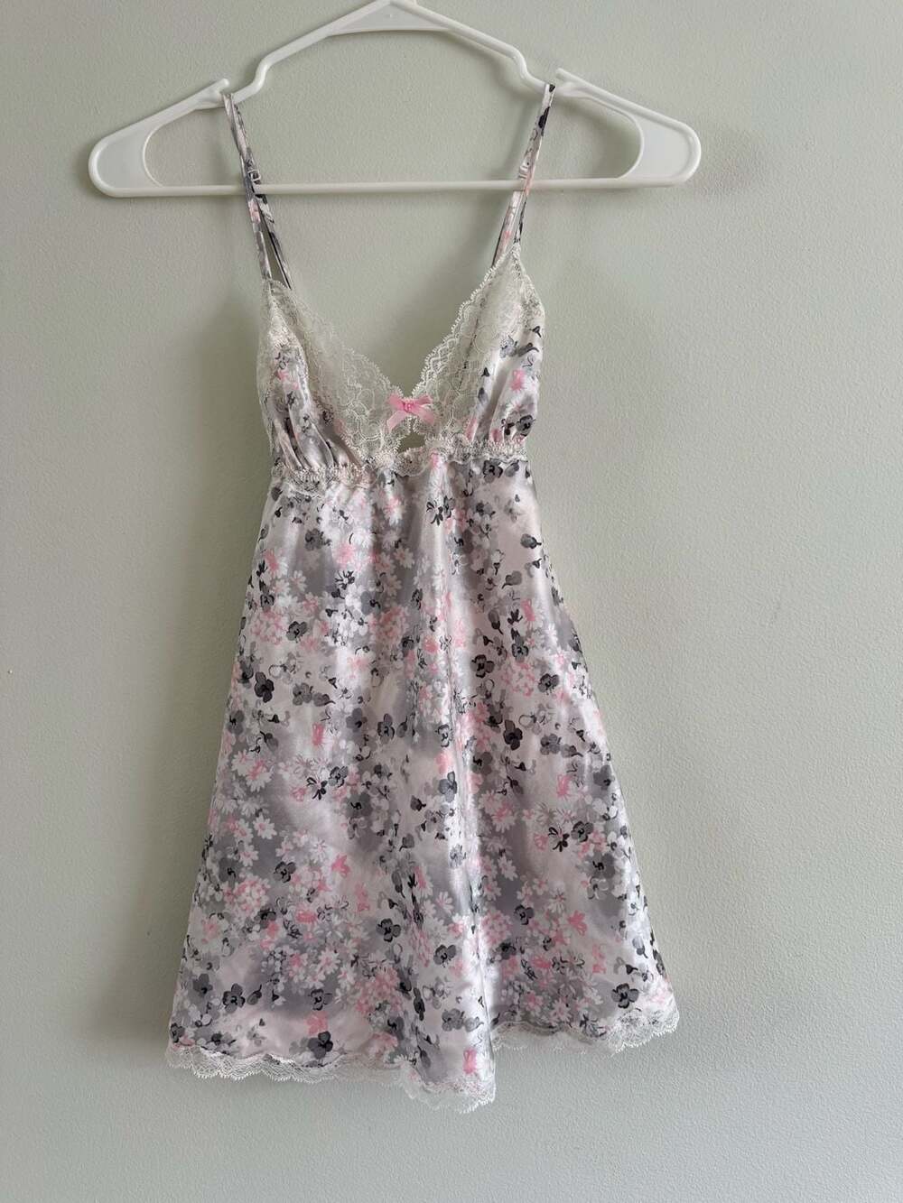 Victoria's Secret Pink Floral Lace Chemise Slip Nightgown S/P